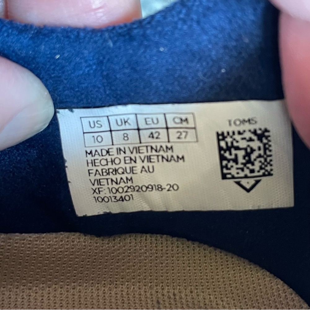 Excellent Condition! Tom’s Cabrillo Navy Denim sneakers 10 - Picture 8 of 8